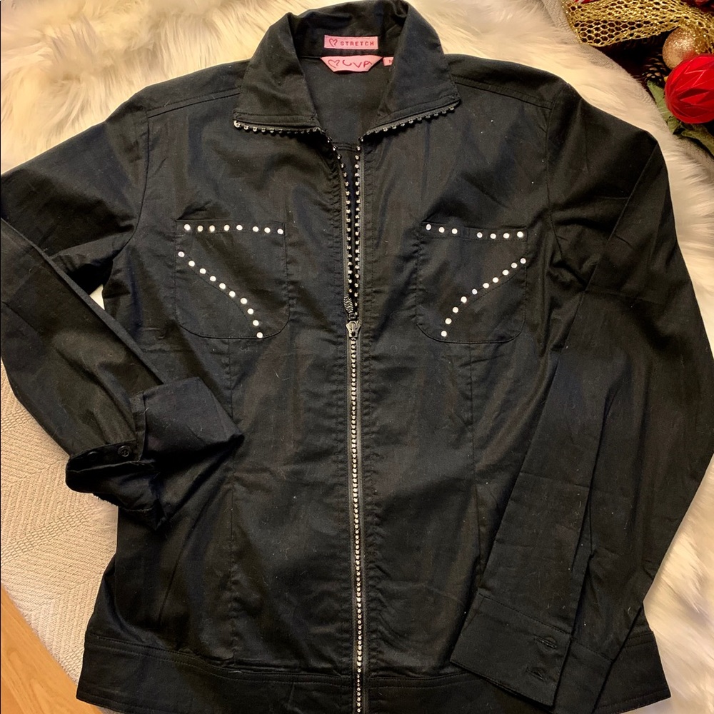 black stretch blouse